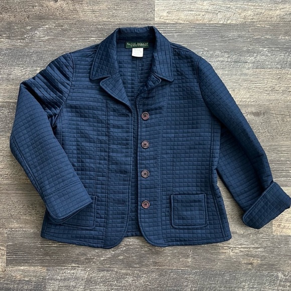 Harve Bernard Vintage Quilted Navy Jacket Size 10/Medium - Picture 1 of 7